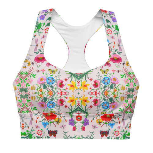 Jardin Print Longline Sports Bra